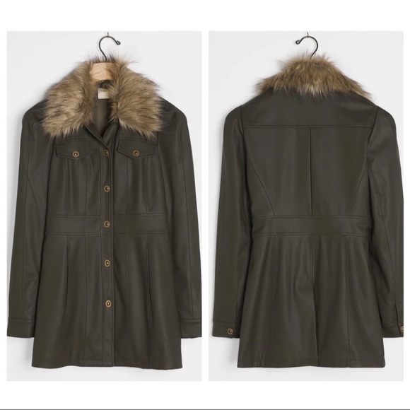 Anthropologie Kellie Faux Leather Fur Trim - NWT - SZ 6 - Picture 4 of 14